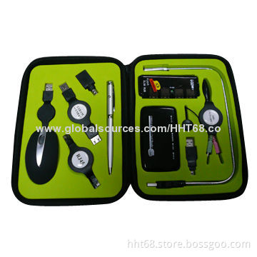 Computer USB Travel Kits, Retractable 3-D Optical Mouse, Ideal for Promotional GiftsNew